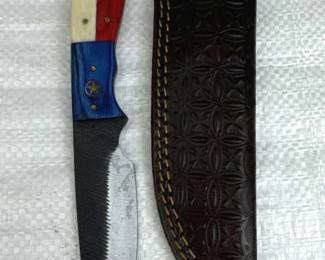 Handmade Steel TX Fixed Blade Knife w/ Sheath
