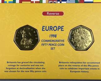 1998 Europe Commem. 50 Pence Coin Set