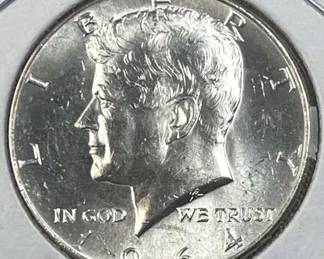 1964 JFK 90% Silver Half Dollar, Uncirculated