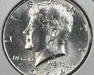 1964 JFK 90% Silver Half Dollar, Uncirculated