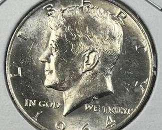 1964 JFK 90% Silver Half Dollar, Uncirculated