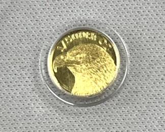 1/500 Ozt. 24K Gold Eagle Design Monarch .9999