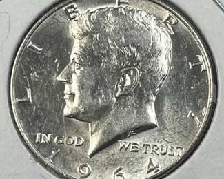1964 JFK 90% Silver Half Dollar, Uncirculated