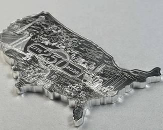 5oz Silver USA 250th 1776-2026 .999 Shaped Bar