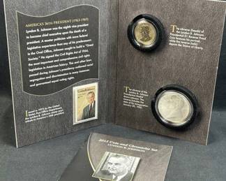 2015 LBJ 1oz Silver Coin & Chronicles Set