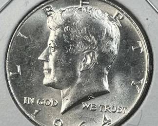 1964 JFK 90% Silver Half Dollar, Uncirculated