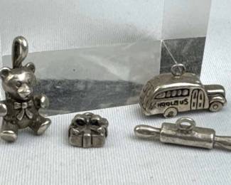 925 Silver 4 Vintage Charm Set