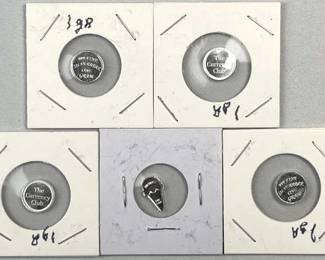 (5) 1 Gram Silver Rounds, Assorted .999