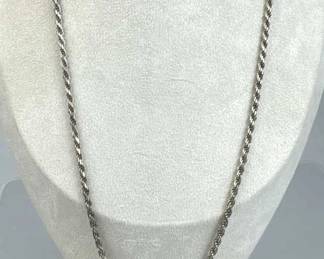 925 Silver Italy Twisted Rope Chain Necklace