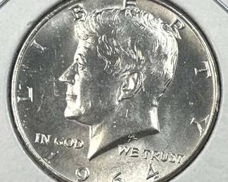 1964 JFK 90% Silver Half Dollar, Uncirculated