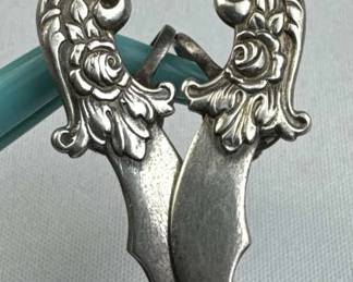925 Silver Silver Scimitar Sword Screwback Earring