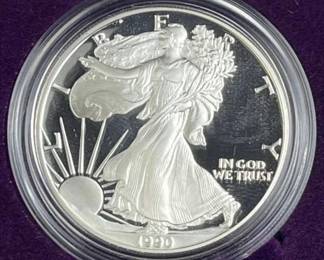 1990 Proof American Silver Eagle 1oz .999 in Box