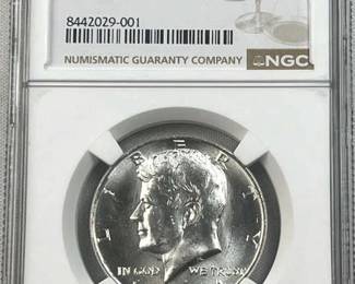 1964 Silver JFK Half Dollar 90%, NGC MS64