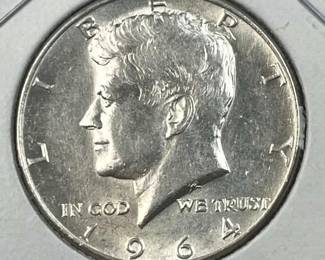 1964 JFK 90% Silver Half Dollar, Uncirculated