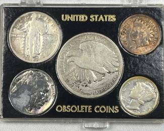 US Obsolete Coins Set: 90% Silver 50c, 25c, 10c