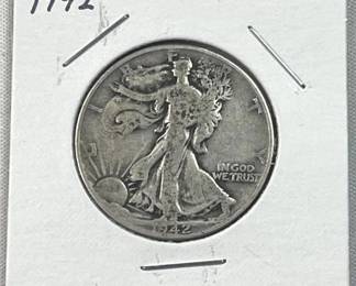 1942 Walking Liberty Silver Half Dollar, US 90%