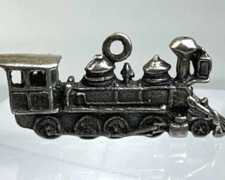 925 Silver Vintage Locomotive Engine Train Charm