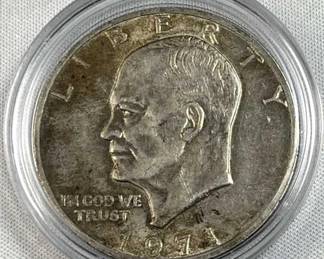 1971-S Silver Unc/Toned Eisenhower 'Ike' Dollar
