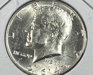 1964 JFK 90% Silver Half Dollar, Uncirculated
