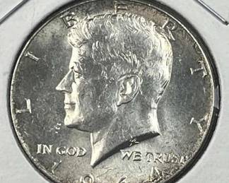1964 JFK 90% Silver Half Dollar, Uncirculated