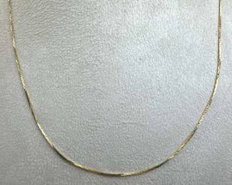 14K Yellow Gold Vintage Cobra Link Chain Necklace