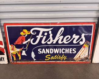 KILLER looking Fishers Sandwiches sign! Color really pops in person on this one!