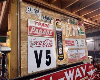 Talladgea Parking Coke Sign, Trade Parade Original and Mail Pouch Original Therm