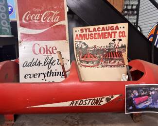 As seen on American pickers, Redstone Rocket Carnival ride made by Sylacauga Amusement Co w/ poster!