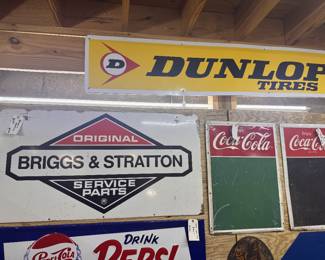 NOS Dunlop Tires & Original B&S Sign