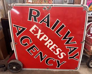Single sided original Railway Express Sign