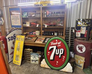 Original 7Up & Nehi! Tons of smalls, toys, advertising posters, pictures, Mobil Gas is REPOP Heavy Metal Double Sided