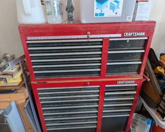 T23 - $300. Vintage Craftsman Rolling Tool Box.  Measures 40.5" wide x 18" deep x 5' tall.Models 65169 & 65159. 