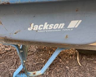 T132 - $50. Jackson Metal Wheelbarrow. Well loved but still lots of loads left in it!