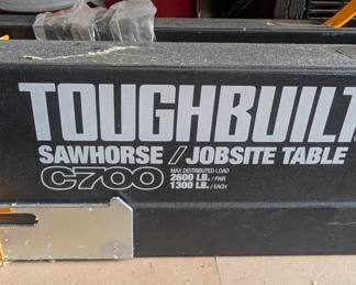 T55 - $150. T55 - ToughBuilt Sawhorse / Jobsite Table. C700. 1300# weight EACH. 2600# PAIR. Brand new - still have styrofoam in them. 