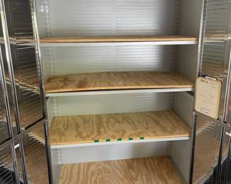 T130 - $225. Seville Classics Rolling Stainless storage cabinet - has been used in the garage. Very good used condition! Measures 48" wide x 24" deep x 77" tall. 