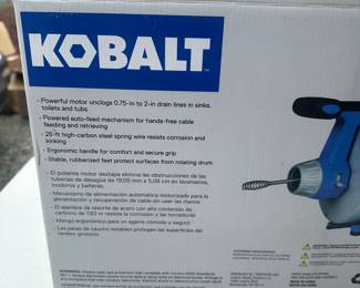 T81 - $60. Kobalt 4891703. Music Wire Corded 25' Auto-Feed Drain Auger. 