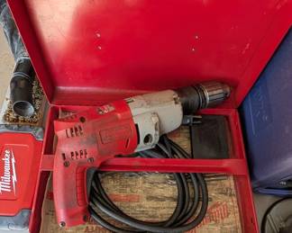 T50 - $75. Milwaukee Magnum Hammer Drill. Model #5370-1. In metal case. Tested & Works. 
