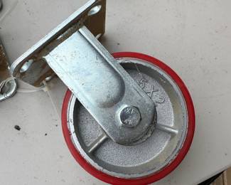 T82 - $40 for 4. 2" x 5" Casters. 2 Sets of 4 Available. Each set includes 1 locking wheel. 5" x 2"