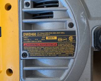 T2 - $250. DeWalt 1/2" VSR Stud & Joist Drill. Model DWD460. 