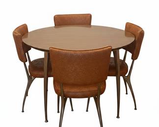 MCM Table, Leaf and 4 Chair Set