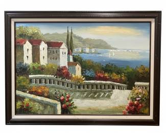 Mediterranean Coastal Landscape Painting 