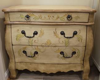Vintage Hand-Painted Bombe Chest of Drawers