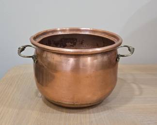 Copper Pot with Brass Handles