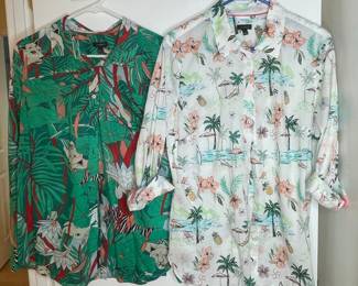 Talbots Women's Tropical Print Button-Down Shirts