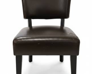 Dark Brown Faux Leather Accent Chair