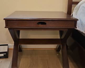 Dark Wood Side Table with Drawer