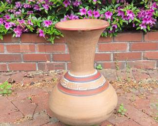 Navajo Style Terracotta Vase with Geometric Band
