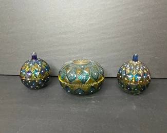 Victorian Style Glass Trinket Boxes