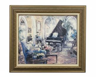 Grand Piano Interior Scene Painting by Stephen Shortridge