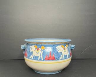 Italian Ceramic Planter with Camel Motif